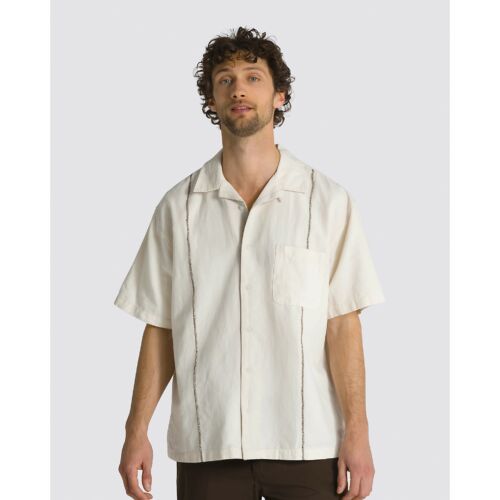 Vans Mikey February Buttondown Shirt - Natural Cotton Férfi Rövidujjú Ing