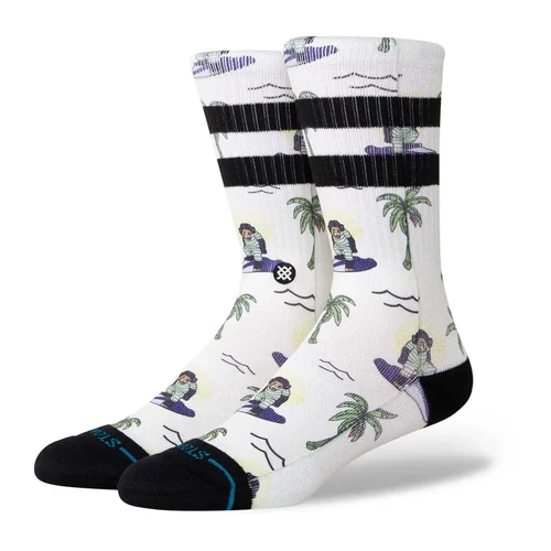 Stance Surfin Monkey Crew - White Zokni