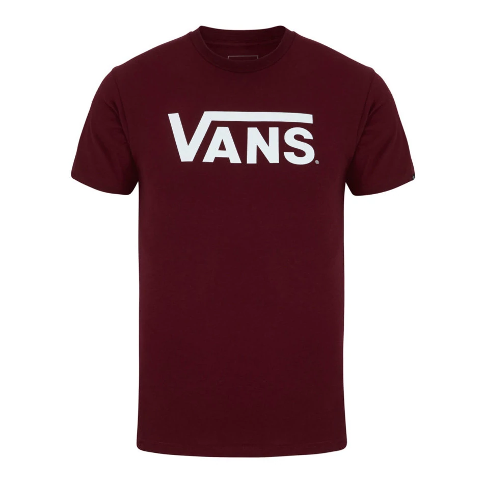 Vans Classic T-Shirt - Burgundy/White Férfi Rövidujjú Póló