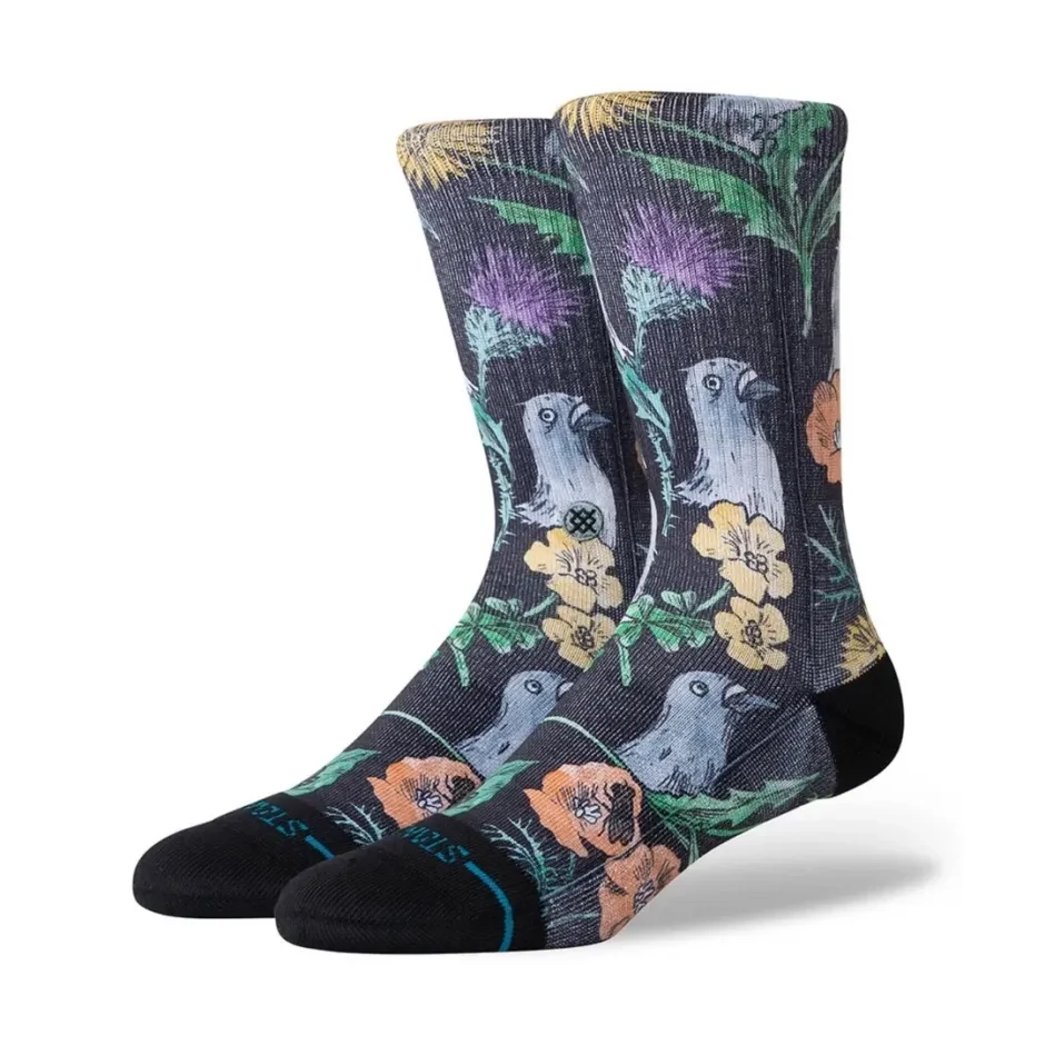 Stance Just Flocked - Black Zokni L-es Méret